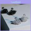 Elegant Swan Shape Stud Earrings With Zircon Perfect For Ball Lovers And Romantic Gifts