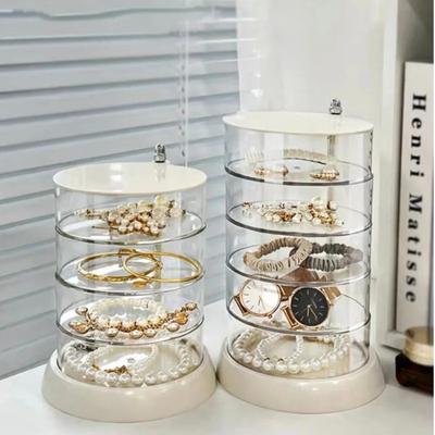 Jewelry Classification Storage Rotating Dustproof Jewelry Box Bracelet Display Watch Display Transparent Jewelry Box Cultural