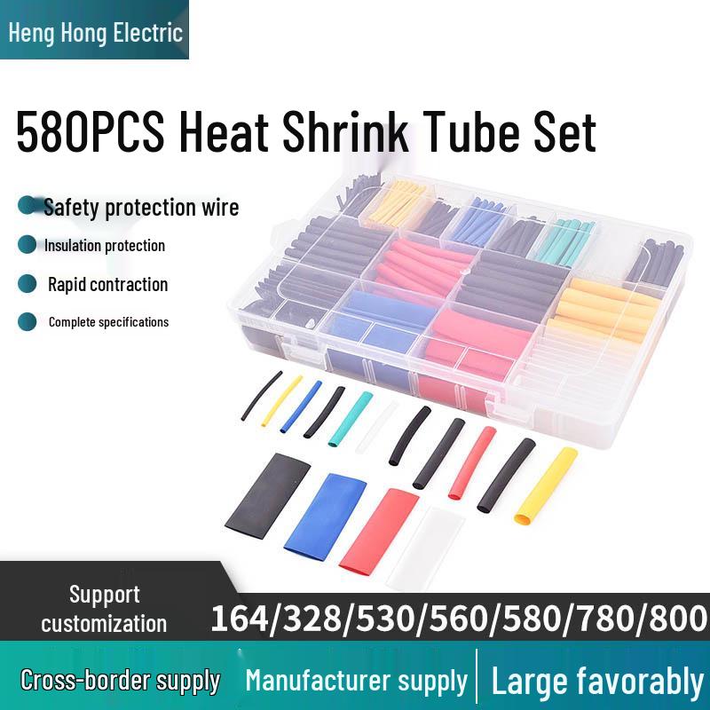 580PCS Colored Heat Shrink Tube Set for Wiring