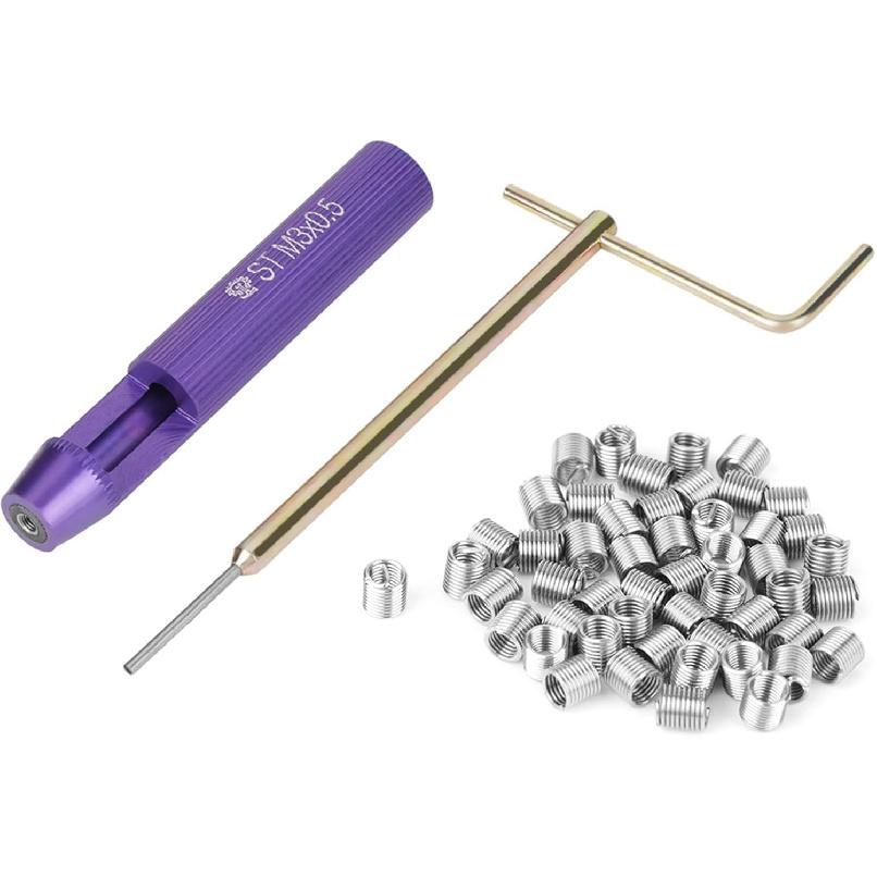 50pcs Thread Repair Installation Kit Stainless Steel Helicoil Type Set (M3 x 2D)