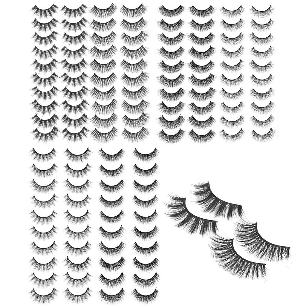 20 Pairs Makeup Long Thick False Eyelashes Daily Use Curly Dense False Lashes Set