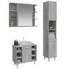 3 Piece Bathroom Furniture Set Grey Sonoma Engineered Wood