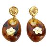 Stylish Flower Shaped Earrings For Women Sturdy Stainless Steel Resin Lightweight Comfortable Everyday Wear