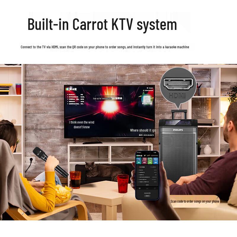 Philips 15-inch Portable Bluetooth Karaoke Speaker