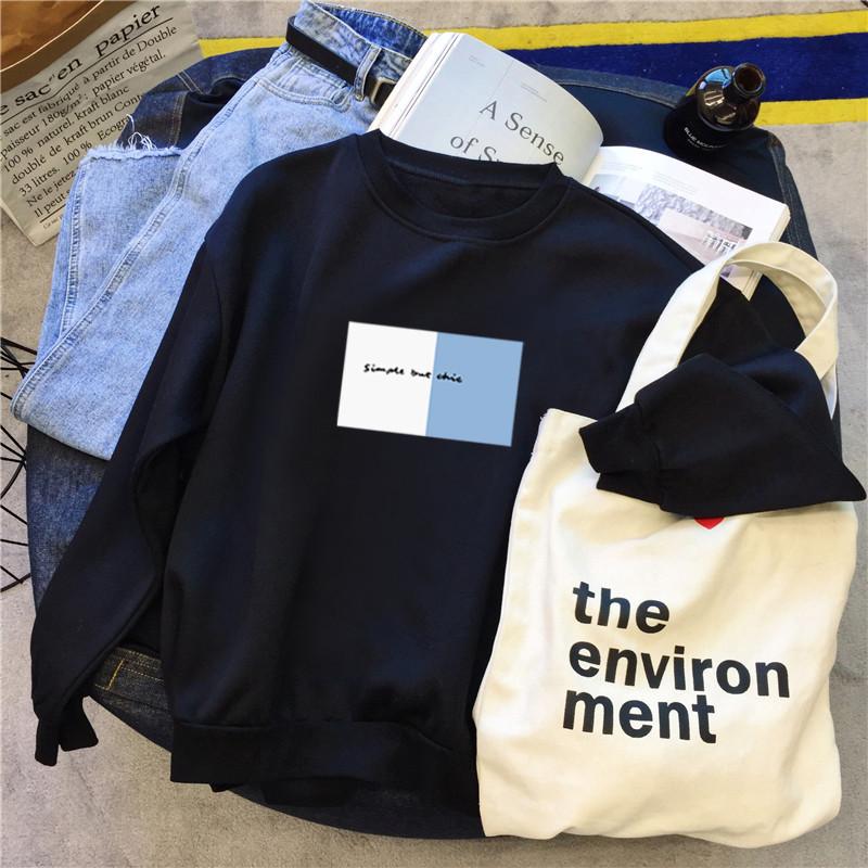 

Real Sweater Women s Spring Crew Neck Loose Large Size Women s Student Thickened Long Sleeve Pullover Jacket 2XL чёрный