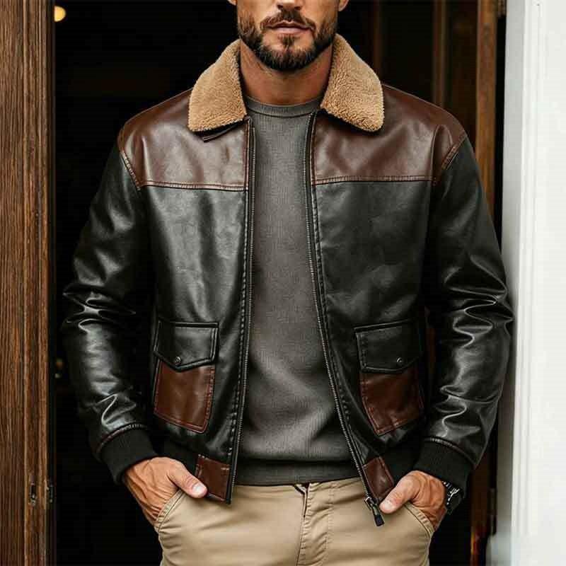 Mens 2026 Corduroy Jacket Loose Fit Casual Outerwear With Color Block Design