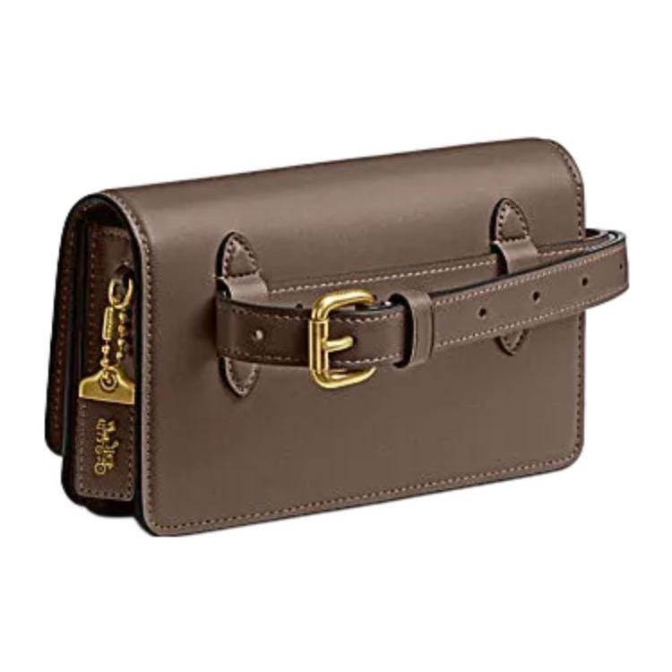 New COACH Bandit Cow Leather Sling Bag Fanny Pack Crossbody Bags Small Size Women's Dark Lime Gray CJ826-B4CBD