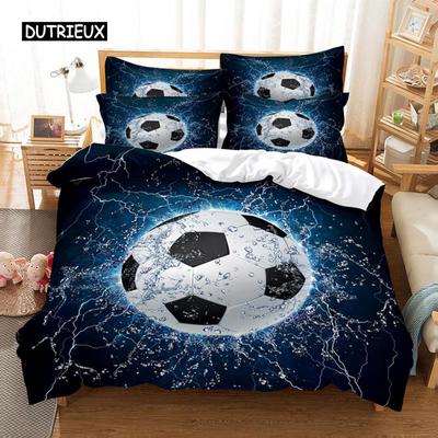 Juego de Cama de Fútbol Deportivo Juego de Funda Nórdica Ropa de Cama 3d Impresión Digital Ropa de Cama Tamaño Queen Diseño de Moda