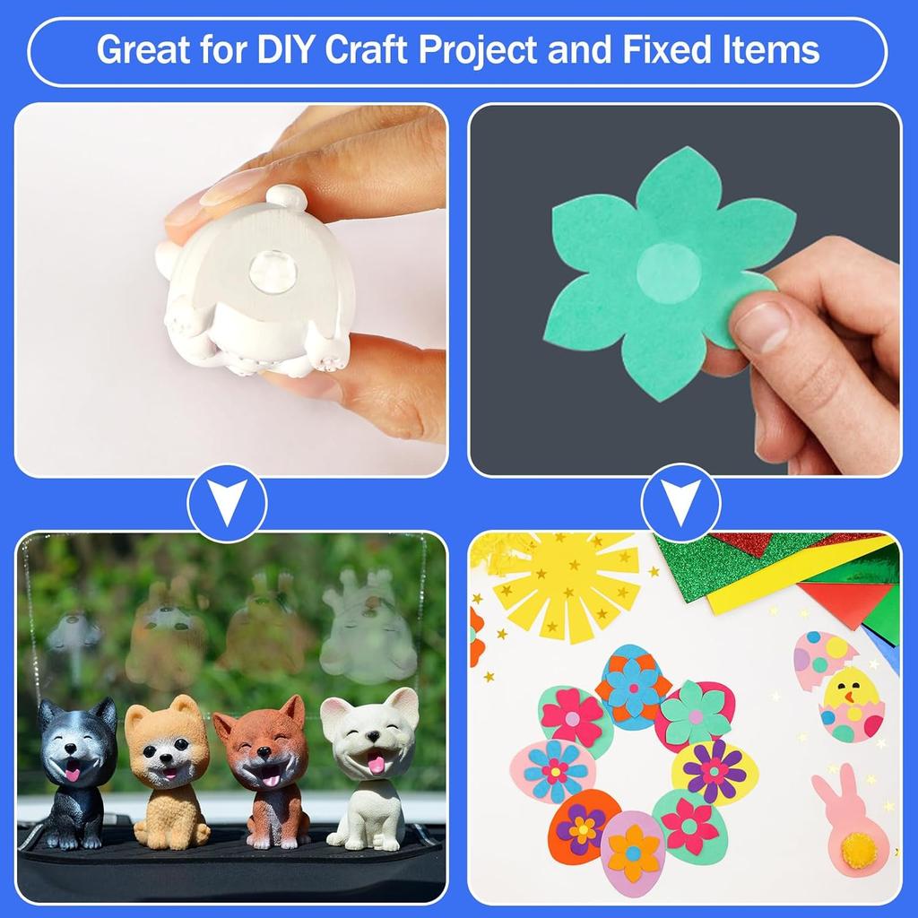 JANYUN 1000 Pcs Double Sided Sticky Dots Removable Round Putty Clear Double Sided Tape for Crafts No Trace Sticky Tack Adhesive Tape (15 mm)