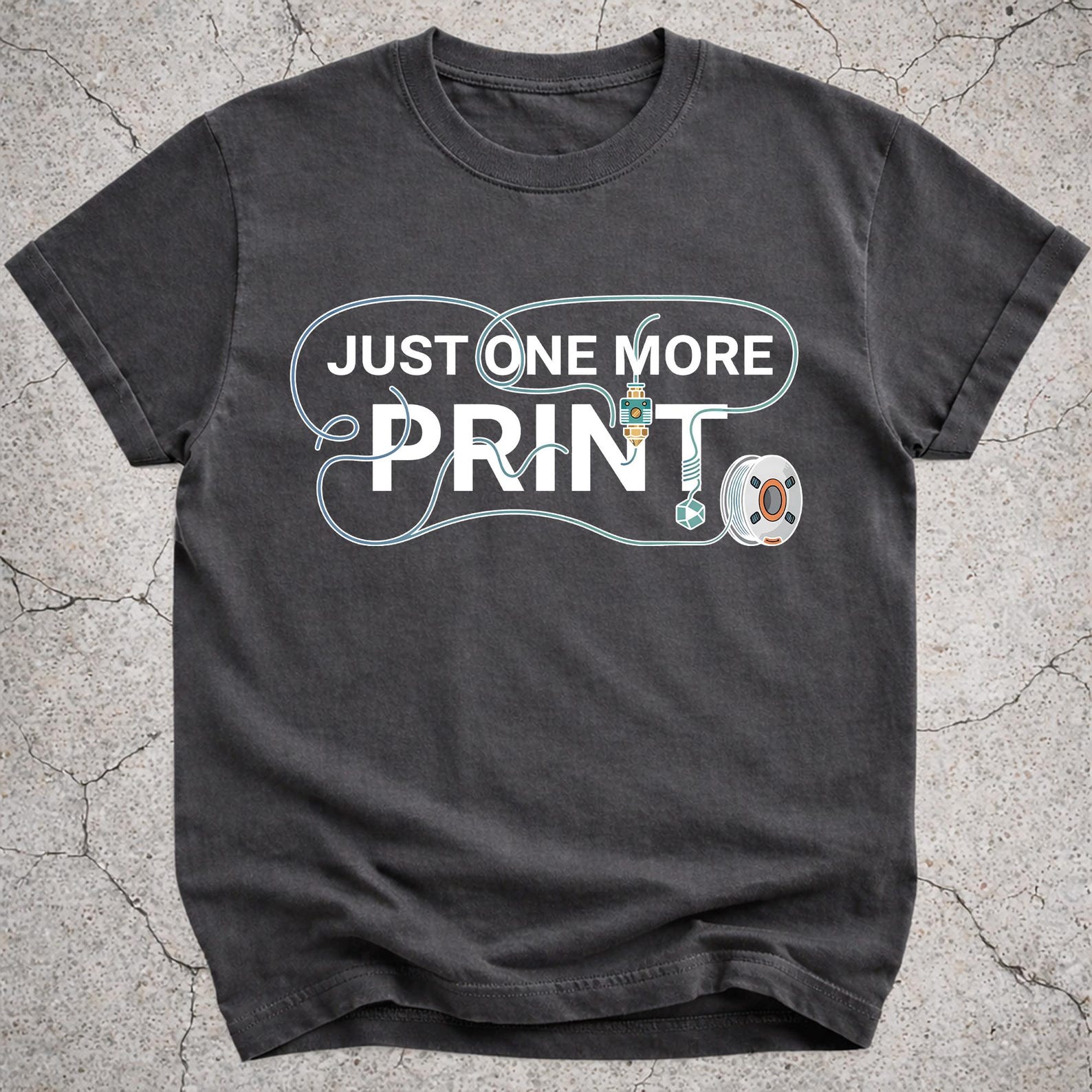3D Printer Shirt, Just One More Print Tee, Funny Filament Gift, Maker Hobby 3D Printing Graphic T-Shirt 4XL