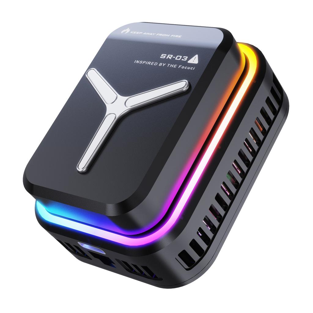 Radiatore Raffreddatore Ventola per Cellulare Semiconduttore Raffreddamento Potente 15W Morsetto Posteriore Magnetico Illuminazione RGB Radiatore per Telefoni Gaming