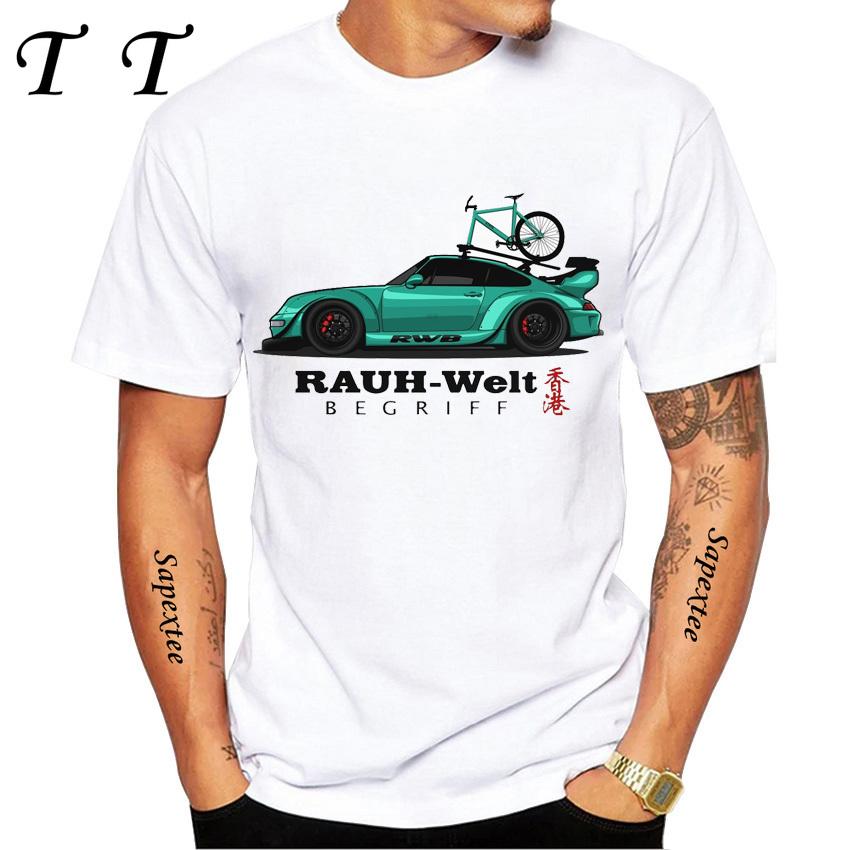 New Summer Men Short Sleeve RWB 997 Manga Style It All Starts With A Dream Car Classic T-Shirt Hip Hop Boy White Casual Tees
