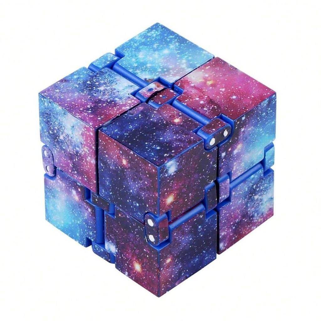 Starry Sky Themed Transforming Cube, Multi-Shape Puzzle Stress Relief Toy, Creative Transforming Board, Starry Texture Transforming Cube