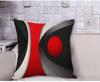 Modern Abstract Geometric Pillowcase, Red Black Circle Art Cushion Cover, Minimalist Home Decor, Living Room Sofa Throw Pillow