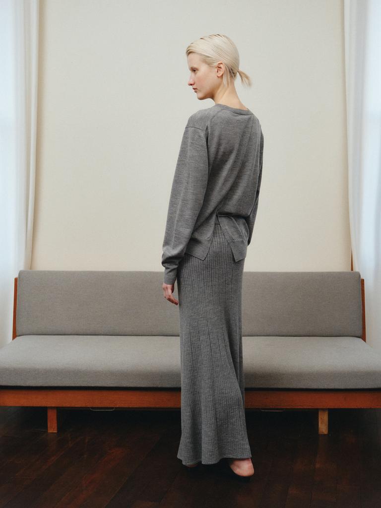 Reply Wool Back Slit Pullover_Grey