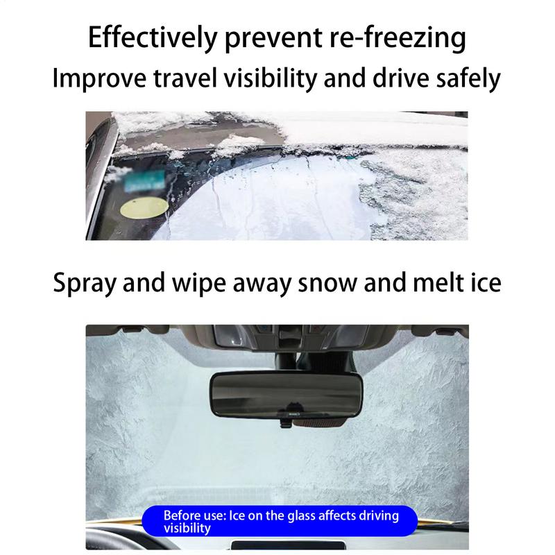 Car Deicer Spray 500ml Effecient Deicer Spray For Car Effective Defroster Spray Fast Acting Car Supplies For Winter Cold