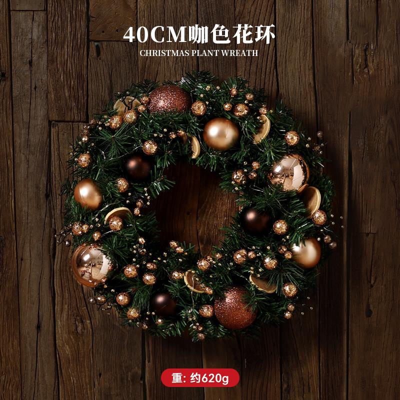 Handmade PVC Christmas Wreath Hanging Ornament Indoor Small Pine Needle Cones with Upside Rattan Bow Pendant Indoor Decorations