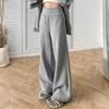 Women's Black High-Waisted Wide-Leg Sweatpants - 2025 Autumn/Winter Casual Slimming Loose Fit