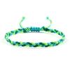 Adjustable Colorful Three-Strand Braided Waxed Thread Bracelet Set for Couples and Handmade Jewelry