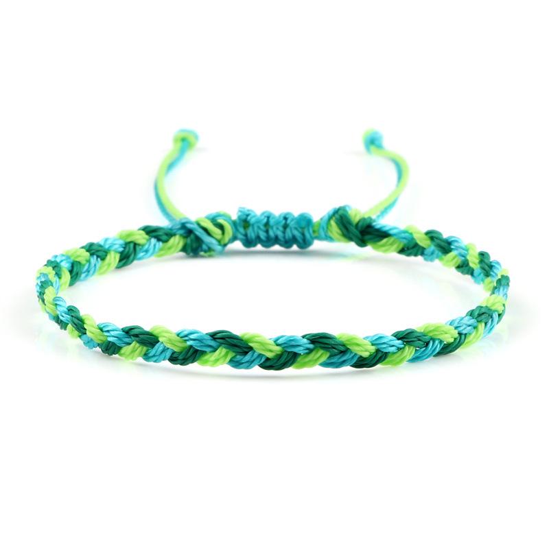 Adjustable Colorful Three-Strand Braided Waxed Thread Bracelet Set for Couples and Handmade Jewelry