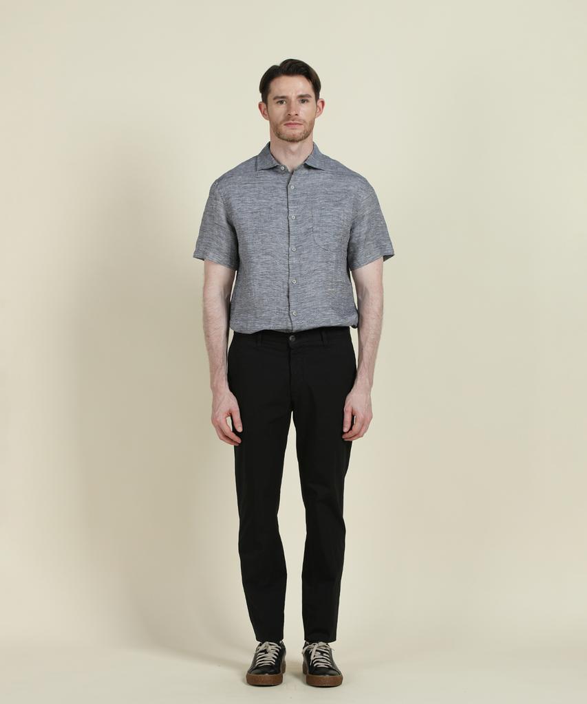 PANICALE Black Slim Fit Cotton Blend Chino Pants