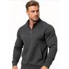 Men's Plus Size Half-Zip Sweatshirt - 100% Cotton Pullover Jumper with Stand Collar  With Pocket Loose Fit Workout Daily Sweaters for Men