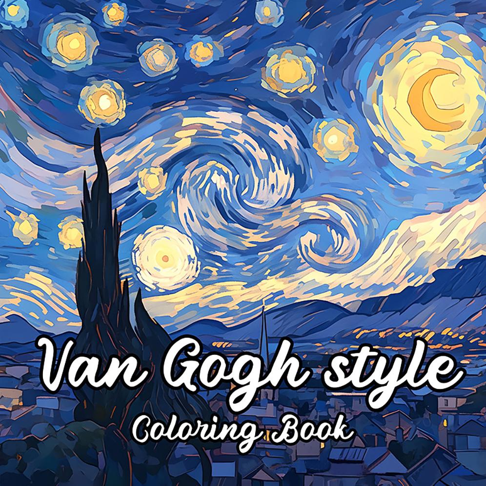 

Bview Art Create Your Van Gogh Masterpiece: Adult Coloring & Sketch Book for Relaxation, Artist-Quality Tracing Pages