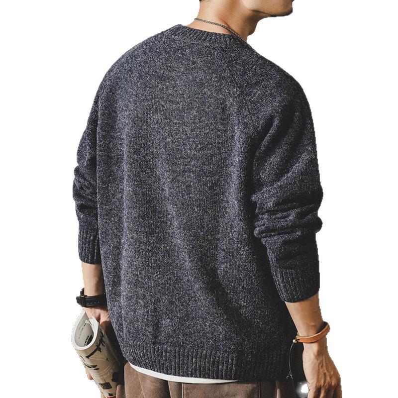 Klassischer Retro-Winterpullover für Herren - Lässiger lockerer Rundhals-Strick, Große Größen erhältlich