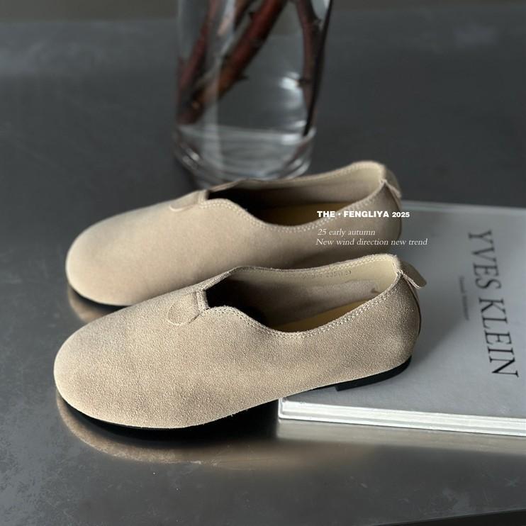 Soft-soled Single Shoes Women's 2025 Autumn New Flat Shoes One-pedal Grandma Shoes Women's Versatile Doudou Shoes