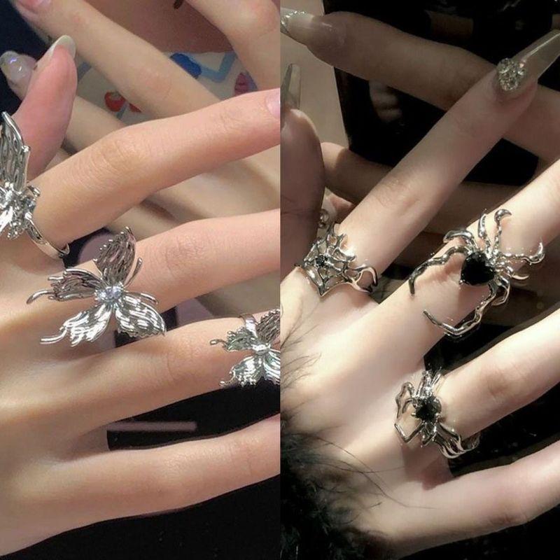 Butterfly Bestie Ring Female Student Party Accessible Luxury Fancy Special-Interest Design Exaggerated and Personalized Ornament Index Finger Ring