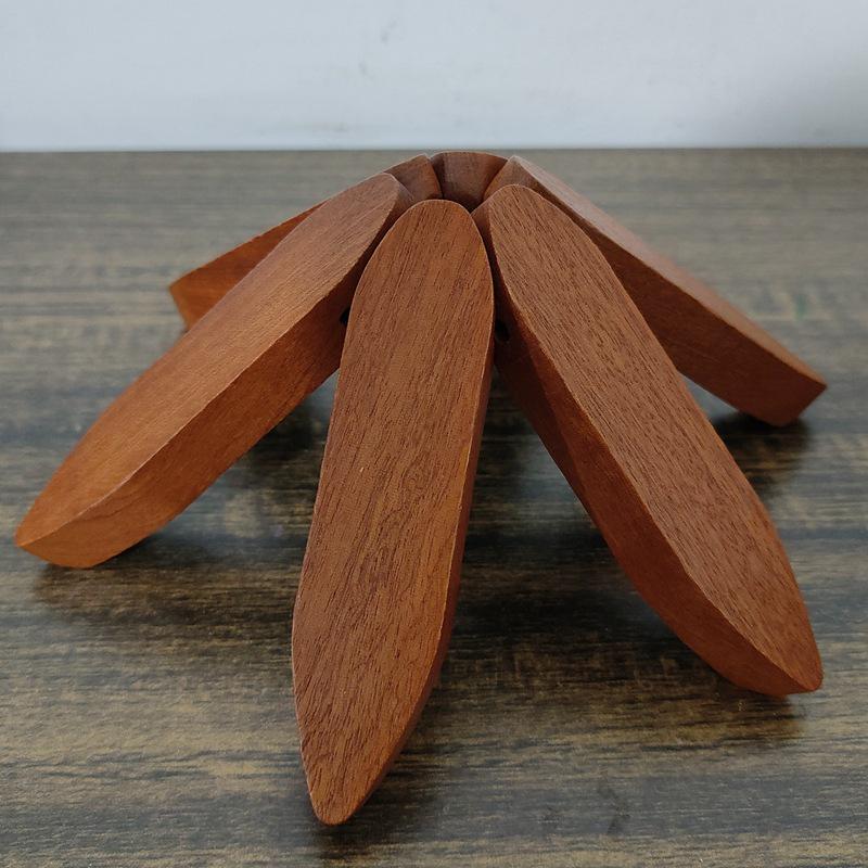 Solid Wood Beech Placemat & Coaster, Black Walnut Finish, Anti-Scald Table Decor