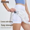 Women's Quick-Dry Lightweight Tennis Skirt with Elastic Shorts