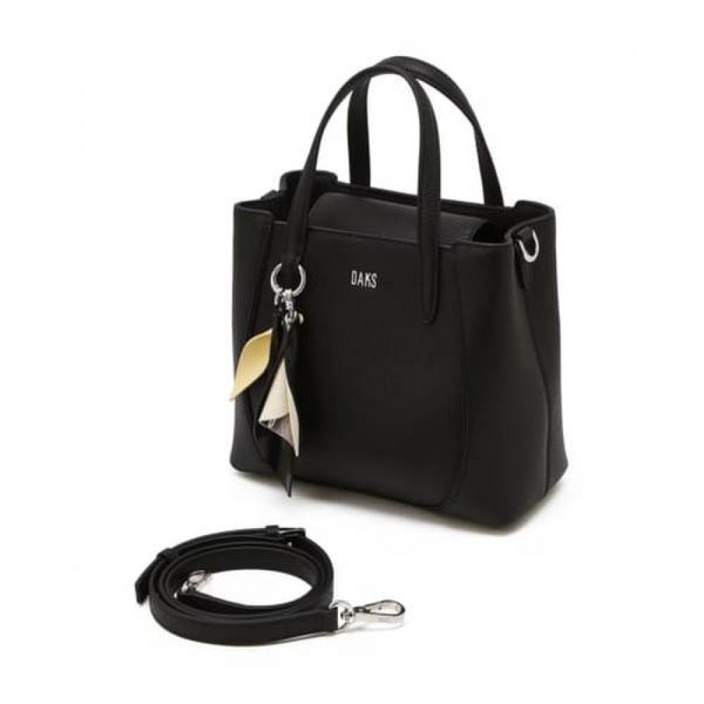 Daks Black Leather Flower Charm Tote Bag S Dcba6f555bk