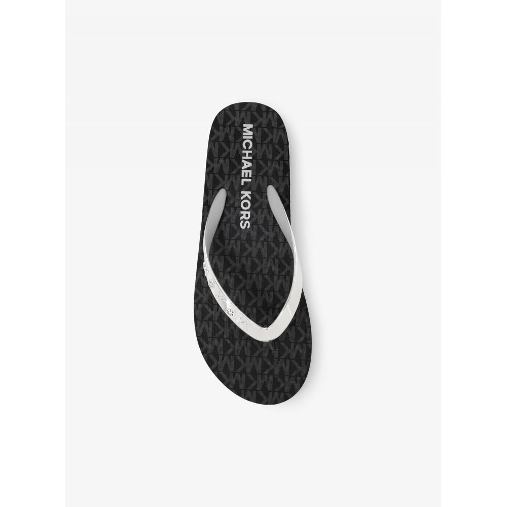 Michael Kors Mk Logo Flip Flops 49s4Mkfa1b1 Black