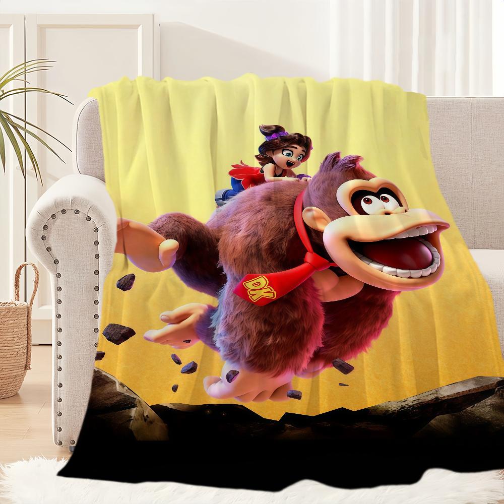 Game D-Donkey K-Kong Bananza Blanket Blanket for Couch Sofa Travel Home Picni Flannel Blanket birthday gift Warm Comfortable 30x40in