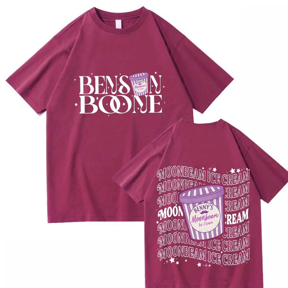 Модные повседневные свободные футболки Benson Boone Moonbeam Ice Cream Футболка Тур 2025 Мерч Унисекс Пуловеры Унисекс L