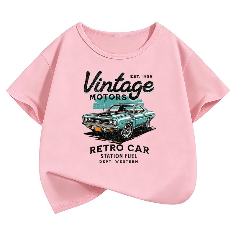 Vintage Car TShirt Printed T Shirt Girls Summer Anime Short Sleeve Tops TShirts Cute Boys Clothing Kids Tee