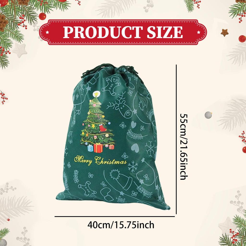 Christmas Drawstring Gift Bag Closure, Versatile Wrapping Pouch, Xmas Treats for