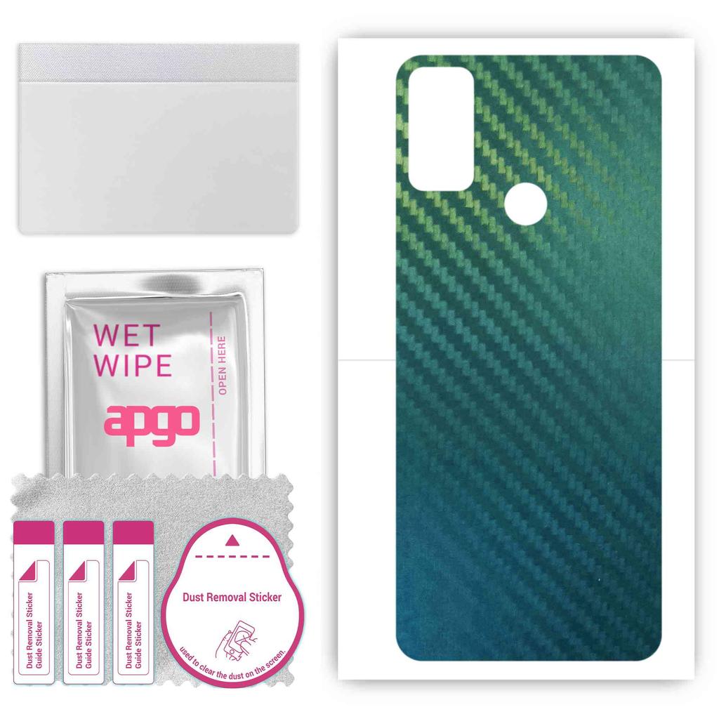 apgo Protective Skin Sticker for the back compatible with TCL 20Y, Wrap Film, Foil, Vinyl - Pattern Carbon Chameleon CAKA1