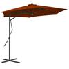 300x230 Cm Steel Mast Sun Umbrella In Terracotta Brown