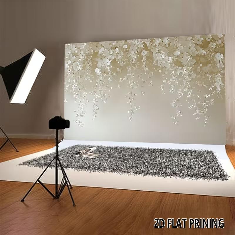 

2D Elegant White Hanging Flower Curtain Backdrop for Wedding Portraits 47.2x31.5inch/120*80cm
