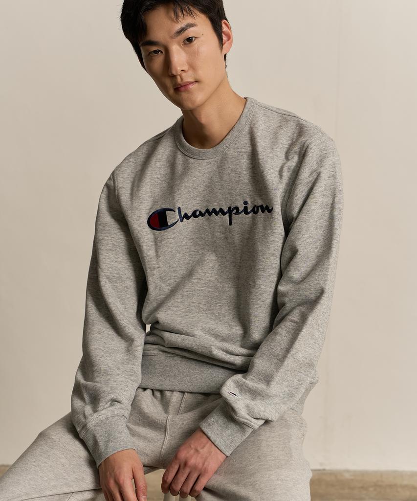 Champion Big Script Logo Crewneck Sweatshirt Normal Grey