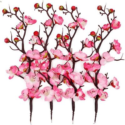 1PC Fiore Artificiale Ramo di Fiori di Pruno Fiore Real Touch per Tavolo Bouquet da Sposa Decorazione per la Casa Accessori per Ghirlande Natalizie