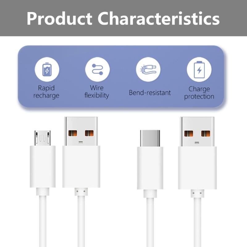 65W Power Adapter 2Pin Flat Quick Charging Head with USB 5Pin/Type C Fast Charging Cord Data Cable Wire