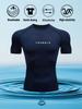 2D printed T-shirt men's summer two-piece sportswear running T-shirt elastic quick-drying sports top sports fitness shirt men's