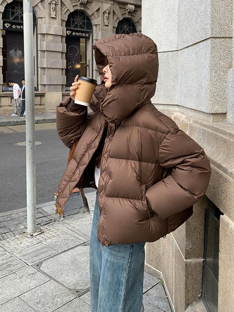 New Winter Sweet Down Cotton Jacket Women Fashion Coat Ladies Hooded Outwear Parkas Thick Cotton Padded Streetwear Overcoat 2024