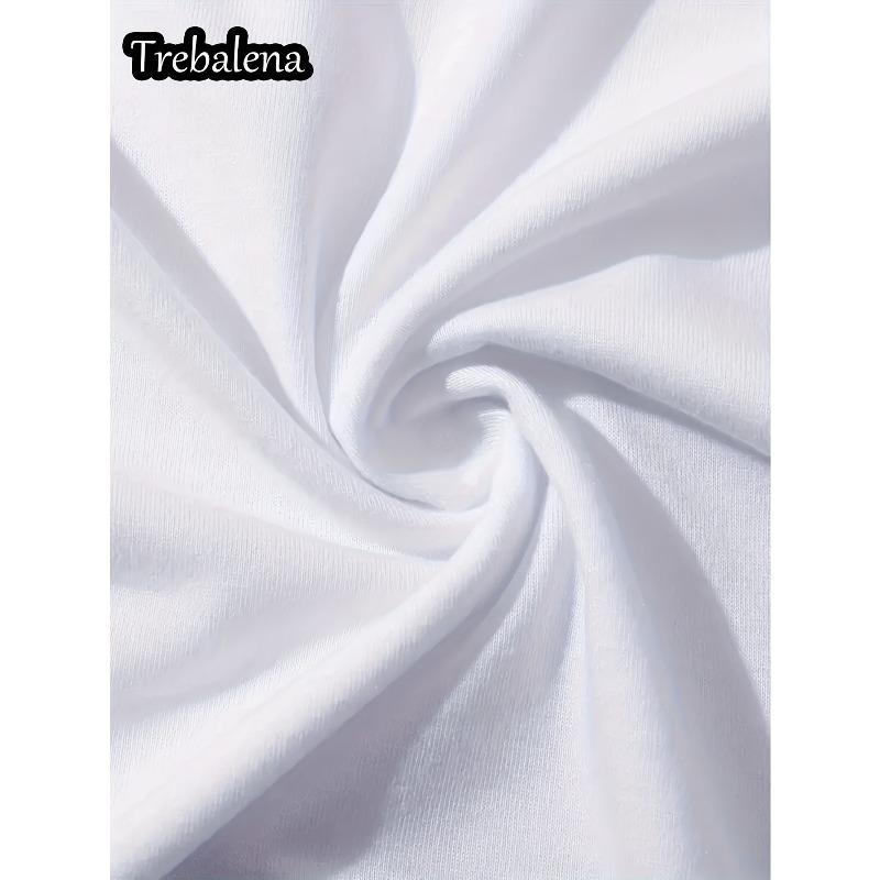 T-Shirt mit Figurendruck, Rundhalsausschnitt, Kurzarm, Lässiges Oberteil für Sommer & Frühling, Damenbekleidung, Europäische Größe