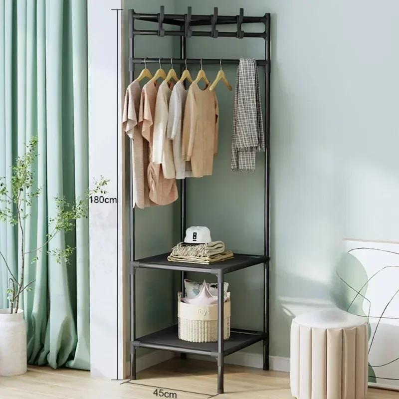 Bedrooms Corner Clothes Rack Multi-Layer Nightstand Clothes Coat Racks Simple Household Bedroom Floor Standing Hangers Shelve