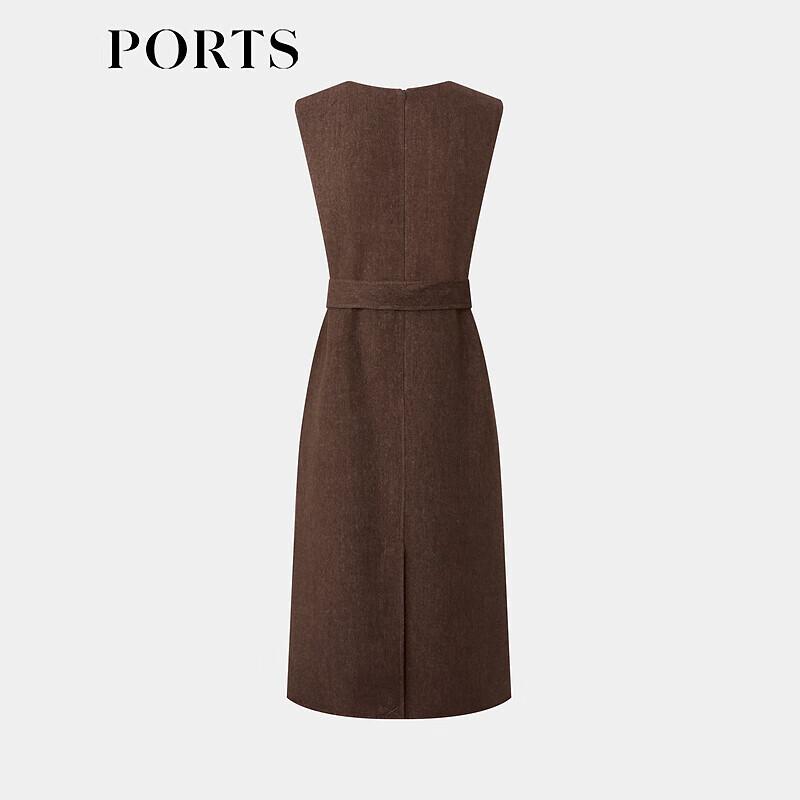 

PORTS Women s Autumn/Winter Teak Brown Sleeveless Midi Dress S / 4