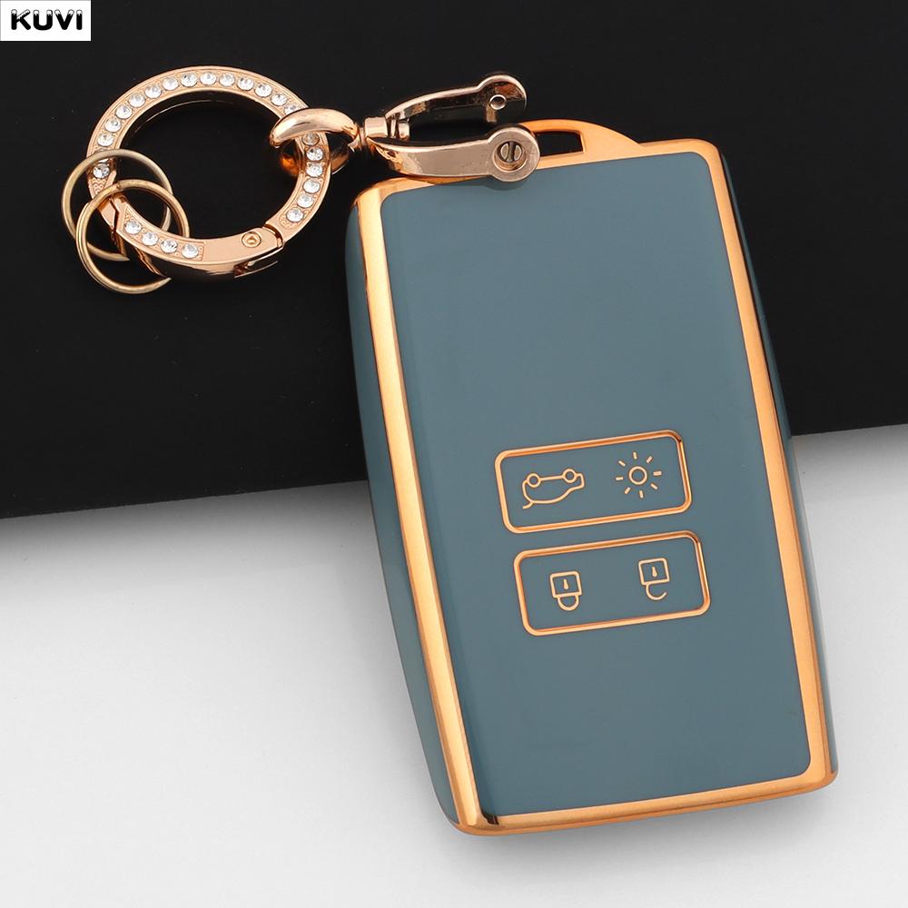 New Pink Tpu Car Key Case Cover Fob Keychain For Renault Koleos Captur Megane Clio Scenic Talisman Arkana For Dacia Sandero